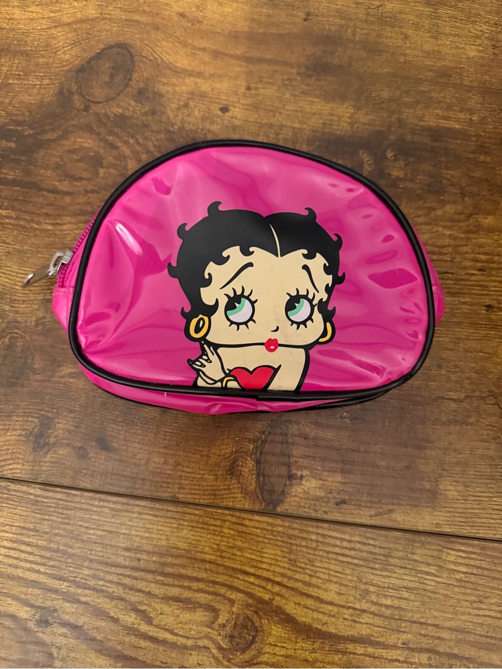Betty Boop Y2K Hot Pink PVC Makeup Cosmetic Bag Zip Pouch King Features